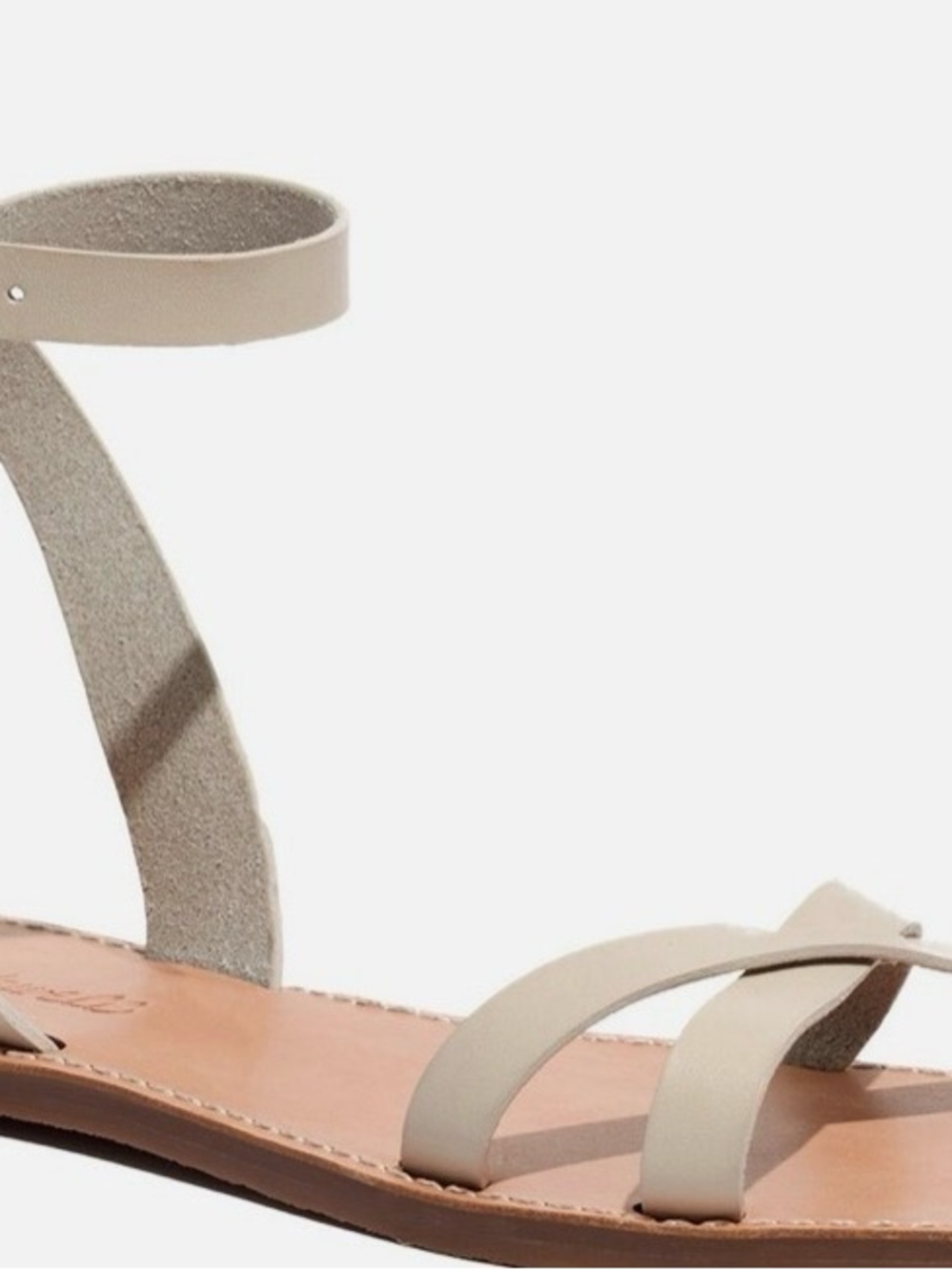 Madewell Olive Leather Strappy Ankle-Sandal